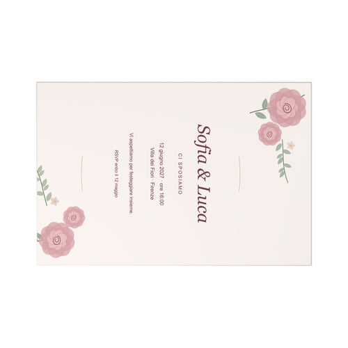 Carta Viva Creativo — Romantico Rose — Printify front-horizontal preview with example wording