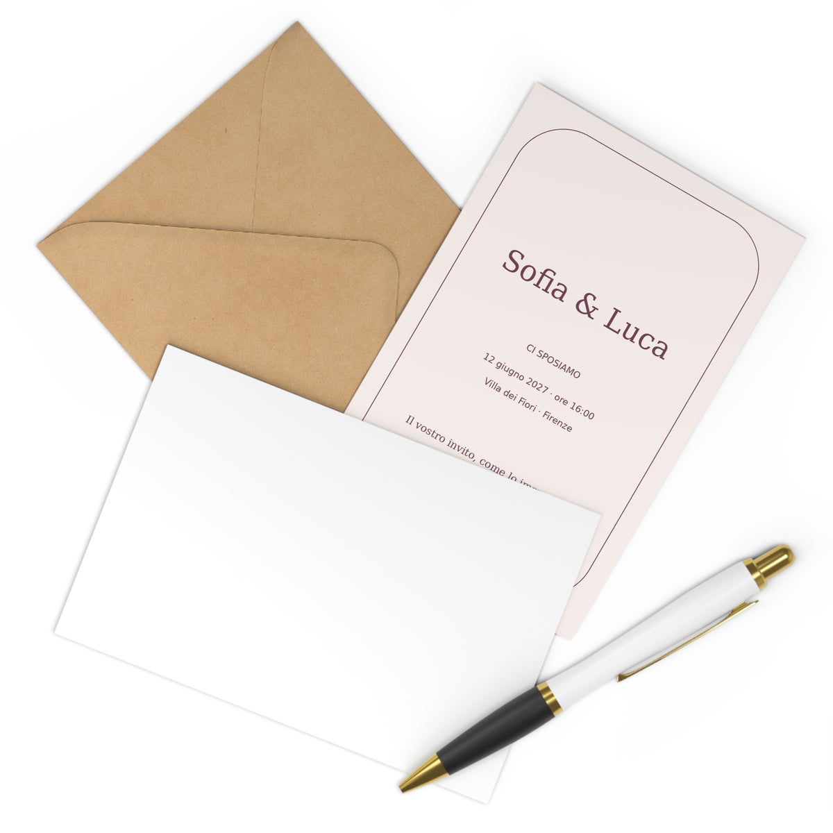 Carta Viva Creativo — 7 custom invitations with envelopes